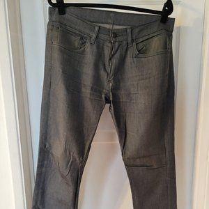 Levis 511 Slim Jeans 34 x 32 Charcoal Grey Worn Broken In Levi's Denim Gray